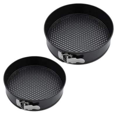 Immagine prodotto di 1.07 Teglia a cerniera ROUND in set di 2 - Ø 24 cm e 26 cm - teglia antiaderente in grigio scuro (set di 2 teglie a cerniera)