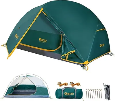 Produktbild von Ultraleichtes Rucksackzelt, Campingzelt, wasserdichtes Polyurethan3000mm Außenzelt, Polyurethan5000mm Bodenzelt, ultraleichtes Rucksackdesign, geeignet zum Wandern, Campen und für Outdoor-Aktivitäten.