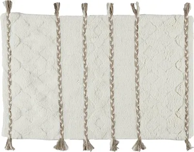 Obrázek produktu pro HowHomely | Koupelnová předložka - Koupelnová předložka - 80 x 50 cm - Béžová - 100% bavlna