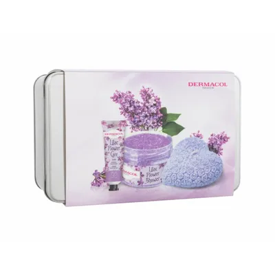 Produktbild von Dermacol Lilac Flower Pflegeset mit Körperpeeling und Handcreme 200 g