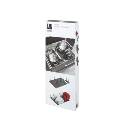 Obrázek produktu pro Organizér do zásuvky Umbra Peggy, sada 2 kusů, držák na hrnce, držák na pánve, vložka do zásuvky, tmavě šedá, 54 cm, 1004318-149