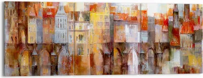 Produktbild von Bild auf Leinwand - Leinwandbild - Stadt Mietshaus - 150x50cm - Wand Bild - Wanddeko - Wandbilder - Leinwanddruck - Bilder - Kunstdruck - Wanddekoration - Leinwand bilder - Wandkunst - CA150x50-3476