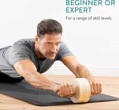 Produktbild von Famanu Ab Wheel - Effektives Bauchmuskeltraining - Holz