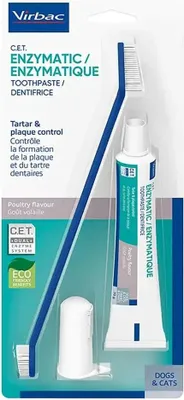 Produktbild von Virbac Zahnbürste und Zahnpasta Set für Hunde und Katzen 70g