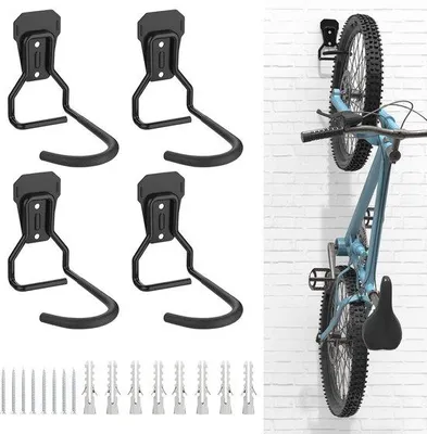 Produktbild von Famanu Fahrradhalterung L-förmig - 4er Set, platzsparend, mit EVA-Gummi, schwarz