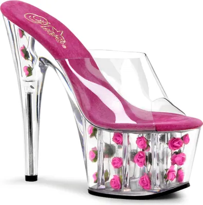Produktbild von ADORE-701FL Damen Slipper von Pleaser, Transparent Pink , EU 37, US 7