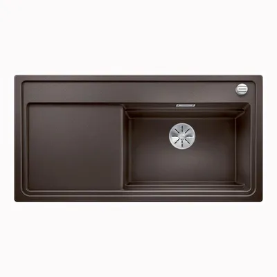Produktbild von BLANCO ZENAR XL 6 S-F DampfgarPlus, SILGRANIT® PuraDur®, cafe, Becken rechts, mit Ablauffernbedienung, inkl. Holzschneidbrett