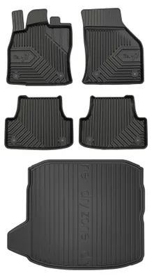 Produktbild von Gummimatten + Kofferraumwanne für Audi A3 8V 2013-2020 (Limousine, Standard-Kofferraum) – Schwarz, passgenau – Wielganizator