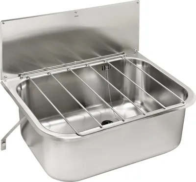 Produktbild von KWC AR Mehrzweckbecken, SIRIUS, Edelstahl, 660x250x460 mm, Klapprost und Spritzwand
