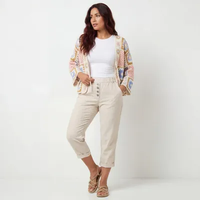 Produktbild von Caprihose mit Stretch QriginalYou 7/8 Hose mit Gummizug Gr. 36 - 48 für Damen