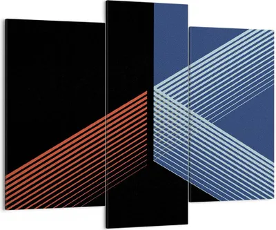 Produktbild von Bild auf Leinwand - Leinwandbild - 3 Teile - Abstraktion Schwarz Blau - 130x100cm - Wand Bild - Wanddeko - Wandbilder - Leinwanddruck - Bilder - Wanddekoration - Leinwand bilder - CB130x100-4458