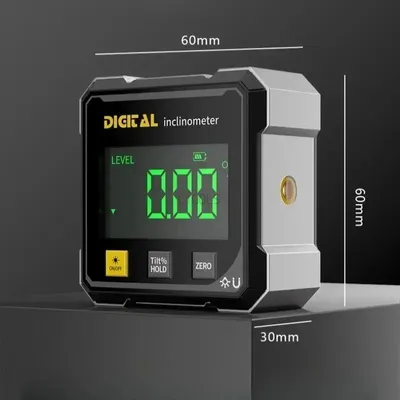 Produktbild von Digitaler Laser-Neigungsmesser - Digitaler Winkelmesser - Wiederaufladbar - 0,1° Präzision - Doppelter Laser - 4-seitiger Magnet - USB - Aluminiumlegierung