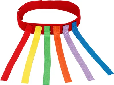 Productafbeelding van Kinder spelletjesriem, rood, met 6 bandjes | Staart-vangspel voor kinderdagverblijven, feestjes en ouders