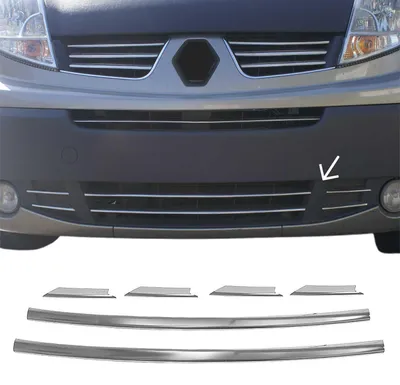 Image de Moulure de Grille de Calandre pour Renault Trafic 2010-2014 Acier 6Pcs