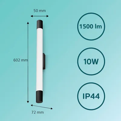 Produktbild von Philips Rover Wandleuchte, Oberfläche, 2700 K, IP44, Schwarz