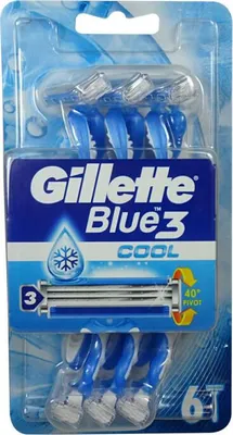 Produktbild von Gillette Blue 3 Plus Cool Rasierer, 6 Stück