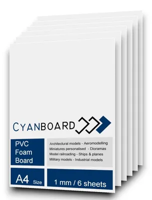 Zdjęcie produktu dla Zestaw 6 arkuszy z rozszerzonego PVC, format A4, grubość 1 mm, kolor biały