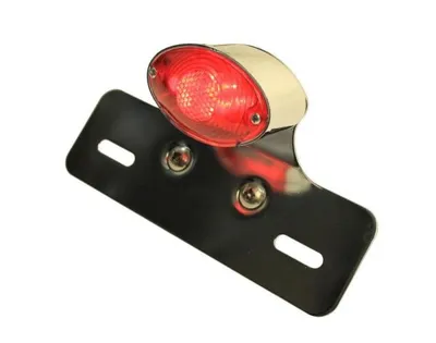 Produktbild von Rücklicht Bremslicht Rot 14+3 LED Nummernschildbeleuchtung Kennzeichen Leuchte chrom für Motorrad Quad