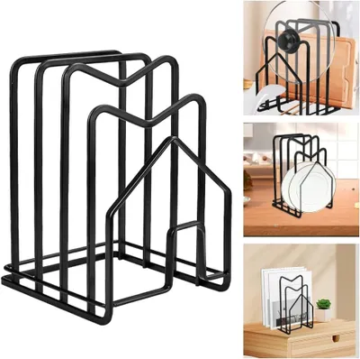 Produktbild von Schneidebrett Halter, Schneidebrett Rack, Schneidebrettständer, Schneidebrett Halterung Topfdeckelhalter Schneidebrett Organiser Ständer