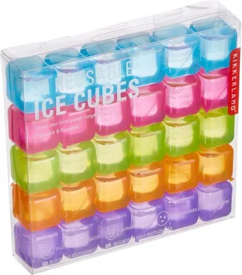 Productafbeelding van Set van 30 kleurrijke kunststof ijsblokjes - perfect voor feestjes en drankjes
