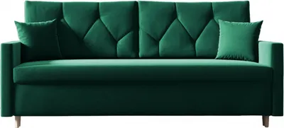 Produktbild von SEPRO-Mobel Schlafsofa ARO Sofa mit Schlaffunktion und Bettkasten Klappsofa Schlafcouch mit Füßen aus Naturholz Veloursstoff Couch in Frabe: Grün