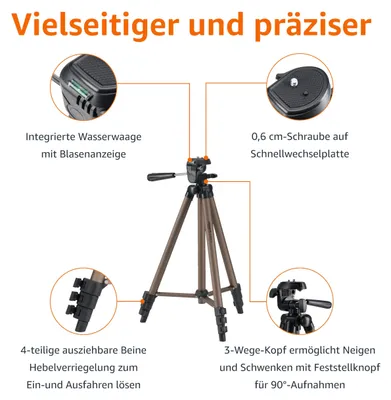 Image de AmazonBasics Trépied, 127 cm, léger