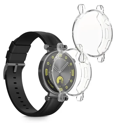 Produktbild von kwmobile 2x Silikon Hülle für Huawei Watch GT4 41mm Schutzhülle - Fullbody Display Cover Set aus Silikon - Transparent