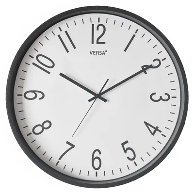 Wandklok 50 cm, leise, Vintage-Stil, Polypropylen, Weiß/Schwarz