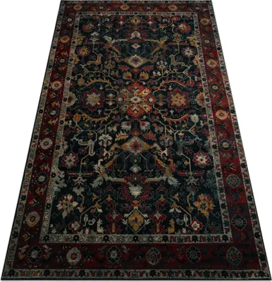 Produktbild von Wollteppich POLONIA VERANO Ornament, Rahmen dunkelblau Blau 235x350 cm