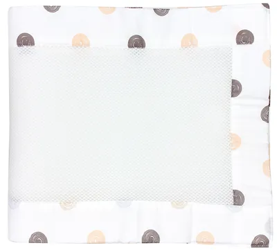 Produktbild von TupTam Gitterstäbe Schutz Netz Babybett Nestchen 3D Mesh 2 Pack, Farbe: Punkte Pastell, Größe: ca. 128 x 30 cm (für Babybett 140x70)