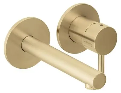 Immagine prodotto di Herzbach DESIGN iX PVD Miscelatore da lavabo a parete, set di colori 160 mm, ottone e acciaio