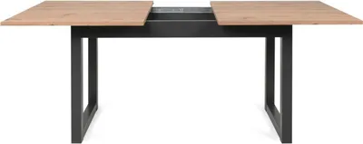 Image de Homestyle4u Table de salle à manger en bois Table de cuisine 160-200 Table de salle à manger extensible