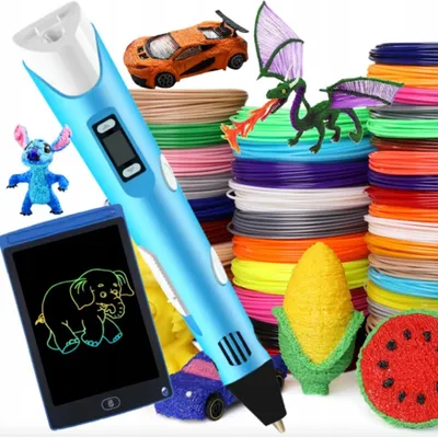 Immagine prodotto di Penna 3D per bambini, blu, giocattolo educativo, stampante, regalo + cartuccia di ricarica