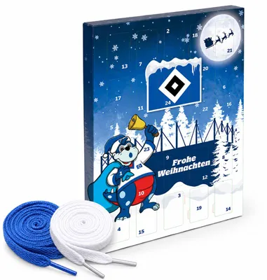 Produktbild von Hamburger SV HSV Adventskalender Weihnachtskalender + Fan-Schnürsenkel 1#, 16#, KI-generiertes Bild