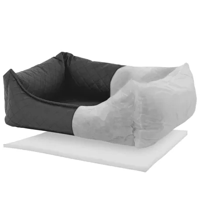 Immagine prodotto di Madison Dog Basket Skai Check 120x95x28 cm grigio