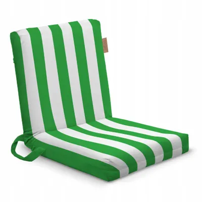 Produktbild von Klappbare Oxford Strandliege mit Grün-weiß gestreift – Tragbar Gartenliege, leichte Campingliege