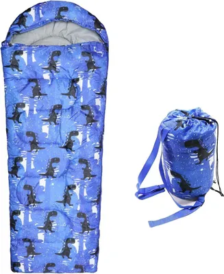 Produktbild von Kinder Camping Schlafsack 3 Jahreszeiten warm leicht wasserdicht Jungen - blau
