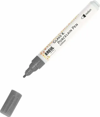 Produktbild von Kreul Glass & Porcelain Pen Glitter anthrazit 1 - 3 mm