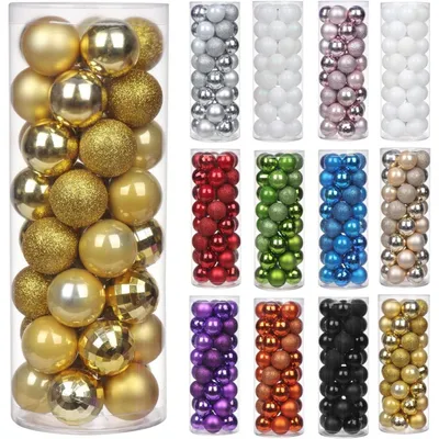 Immagine prodotto di Palline di Natale, 40 pezzi, infrangibili, color oro, diametro 4 cm