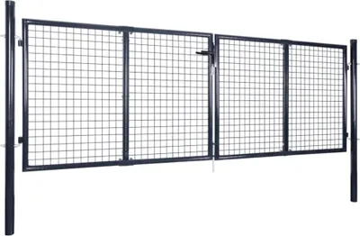 Obrázek produktu pro vidaXL Síťová zahradní brána z pozinkované oceli 300 x 100 cm šedá
