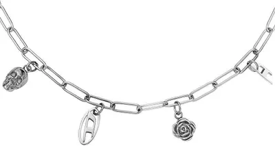 Obrázek produktu pro Náhrdelníky   S přívěsky Diesel, stříbrné, délka 43–49 cm  Kolekce Chain – pánská