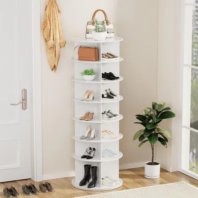 Produktbild von Schuhregal - Schuhschrank - Schuhaufbewahrung - Drehbarer Schuhregal - Schuhkarussell - 7 Ebenen