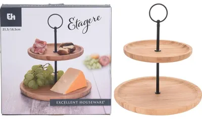 Productafbeelding van Etagère - Bamboe - 2 lagen - 24 cm