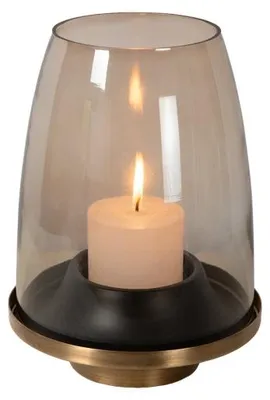 Produktbild von Atmooz Renzo S Kerzenhalter – Ø 18 x H 25 cm – Bronze – Teelichthalter – Atmosphärische Tischdekoration – Natürliche Laterne