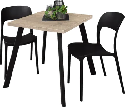 Obrázek produktu pro Bistro stůl Eirene 70x70x75 černý mat/dub 14494