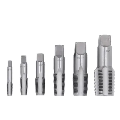 Obrázok produktu pre 6 ks Potrubný kohútik NPT 1in 3/4in 1/2in 3/8in 1/4in 1/8in Sada nástrojov na rezanie závitov z uhlíkovej ocele pre PVC rúrky