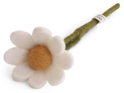 Produktbild von Dekorative künstliche weiße Filz-Anemone klein 17 Zentimeter schlichtes Design