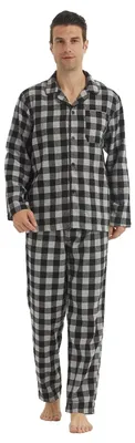 Produktbild von Solidchoice – Flanell-Pyjama-Set für Herren mit langen Ärmeln