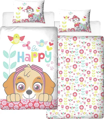Obrázek produktu pro Paw Patrol - "Be Happy" ložní prádlo, oboustranné TC261 (jednolůžko) (barevné)