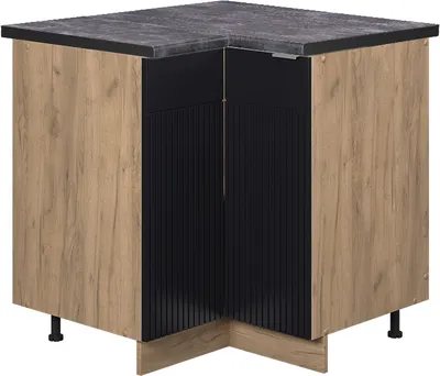 Produktbild von Eckunterschrank Vicco Fame-Line Schwarz gestreift 80.5 cm , AP Anthrazit, Model 50797